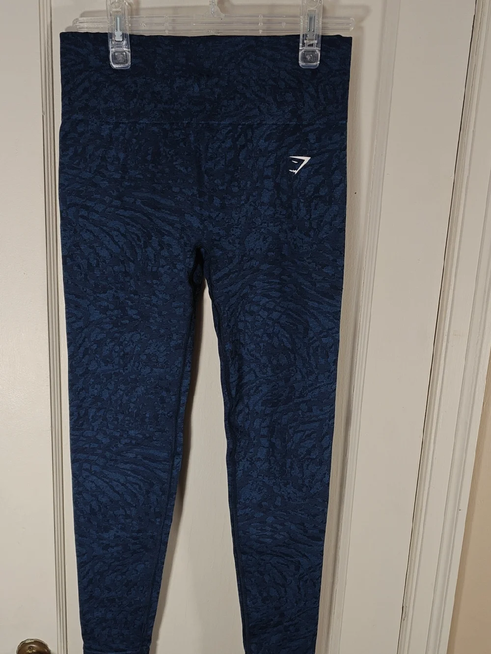 Gymshark Deep Navy Textured High-Rise Leggings - Picture 1 of 5